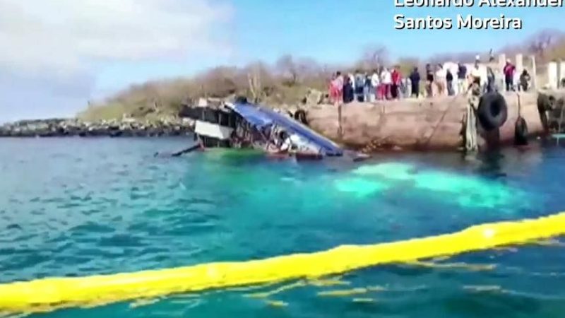 Tumpahan minyak: Ekuador khawatir tentang pemulihan tongkang yang tenggelam di Galapagos yang kaya satwa liar