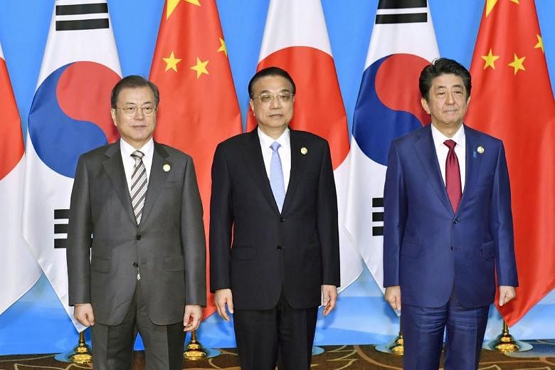 China, Jepang, pemimpin Korea Selatan untuk mempromosikan rezim perdagangan bebas dan dialog Korea Utara-AS